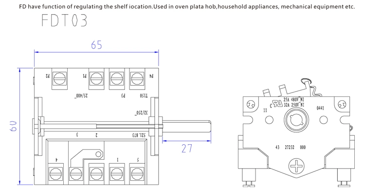 Rule Section Switch High-Power Oven Gear Selector Switch