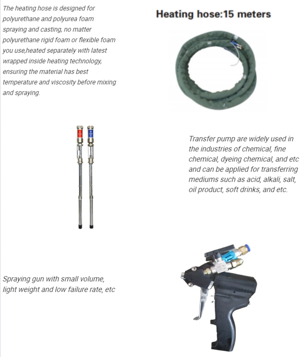 High Heating Tube for Polyurethane PU Spray Coating Injection Machine